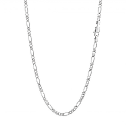 14k White Gold 6mm Figaro Chain Necklace