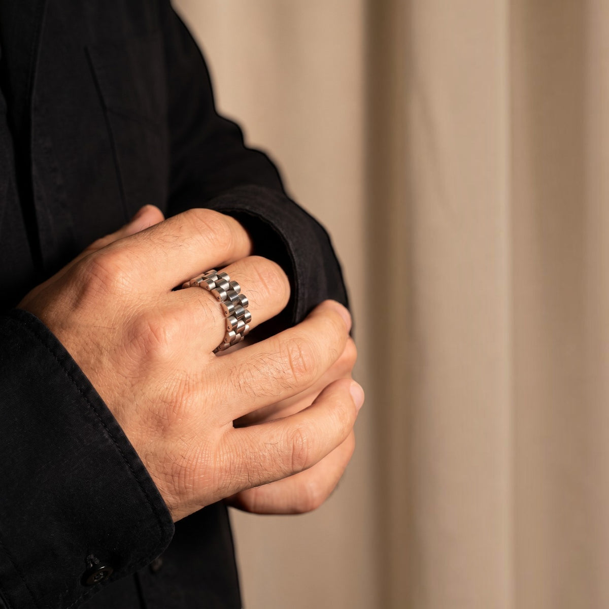 14k White Gold Custom Rolex Presidential Ring