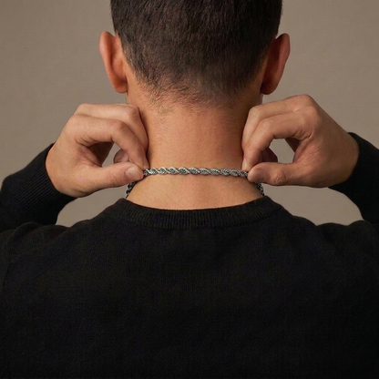 14k White Gold 6mm Rope Chain Necklace