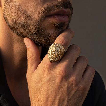 14k Gold Custom Lion Gold Ring