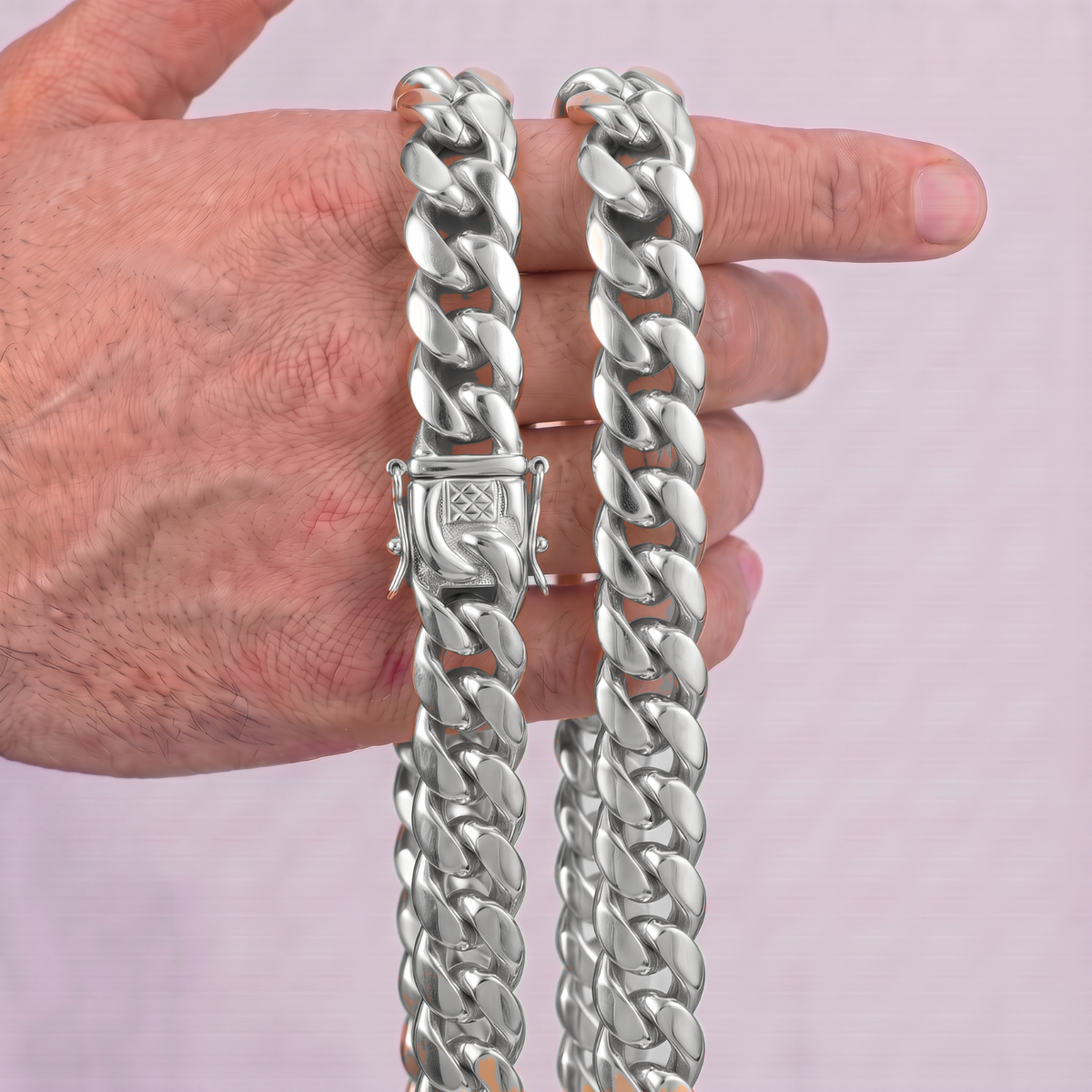 14k White Gold 18mm Miami Cuban Chain Necklace