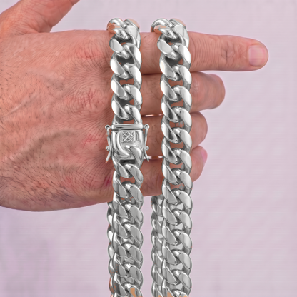 14k White Gold 18mm Miami Cuban Chain Necklace