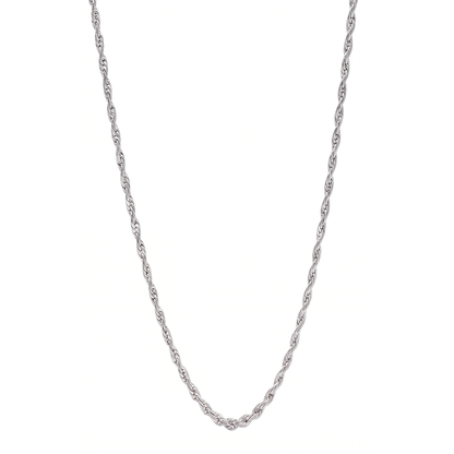 14k White Gold 2mm Rope Chain Necklace