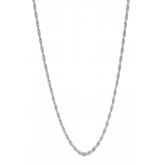 14k White Gold 2mm Rope Chain Necklace